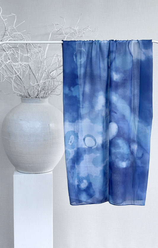 Printed Modal Hijab | Blue Lagoon