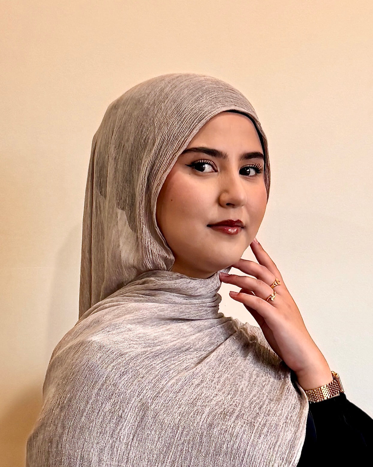 Crinkle Viscose Hijab | Silver Mist