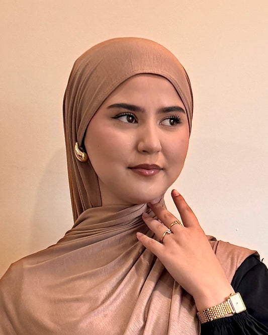 Premium Jersey Hijab | Taupe Brown
