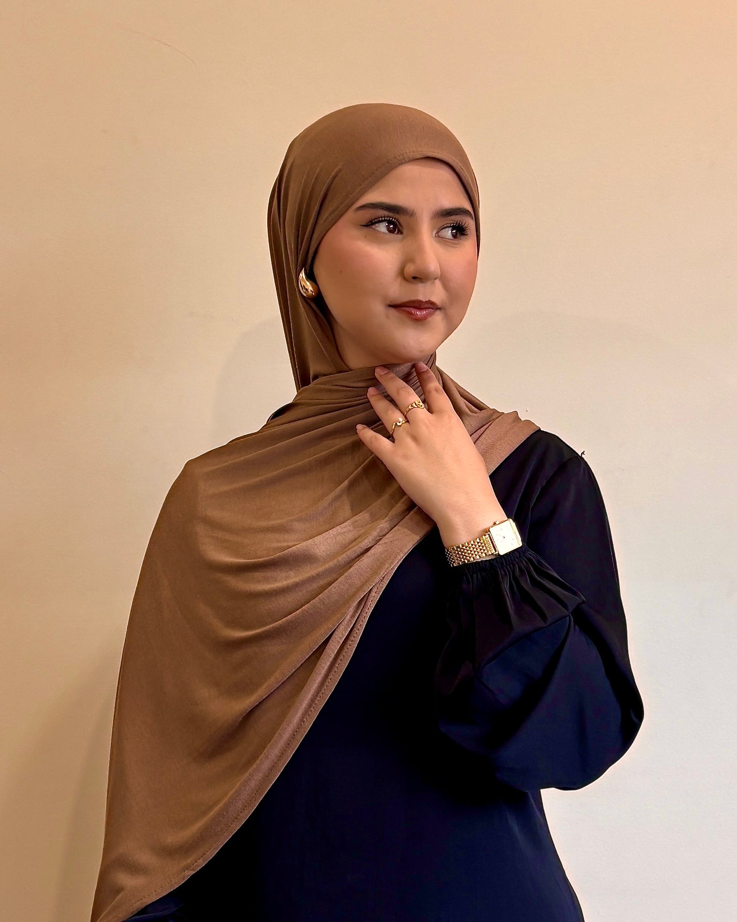 Premium Jersey Hijab | Toasted Brown