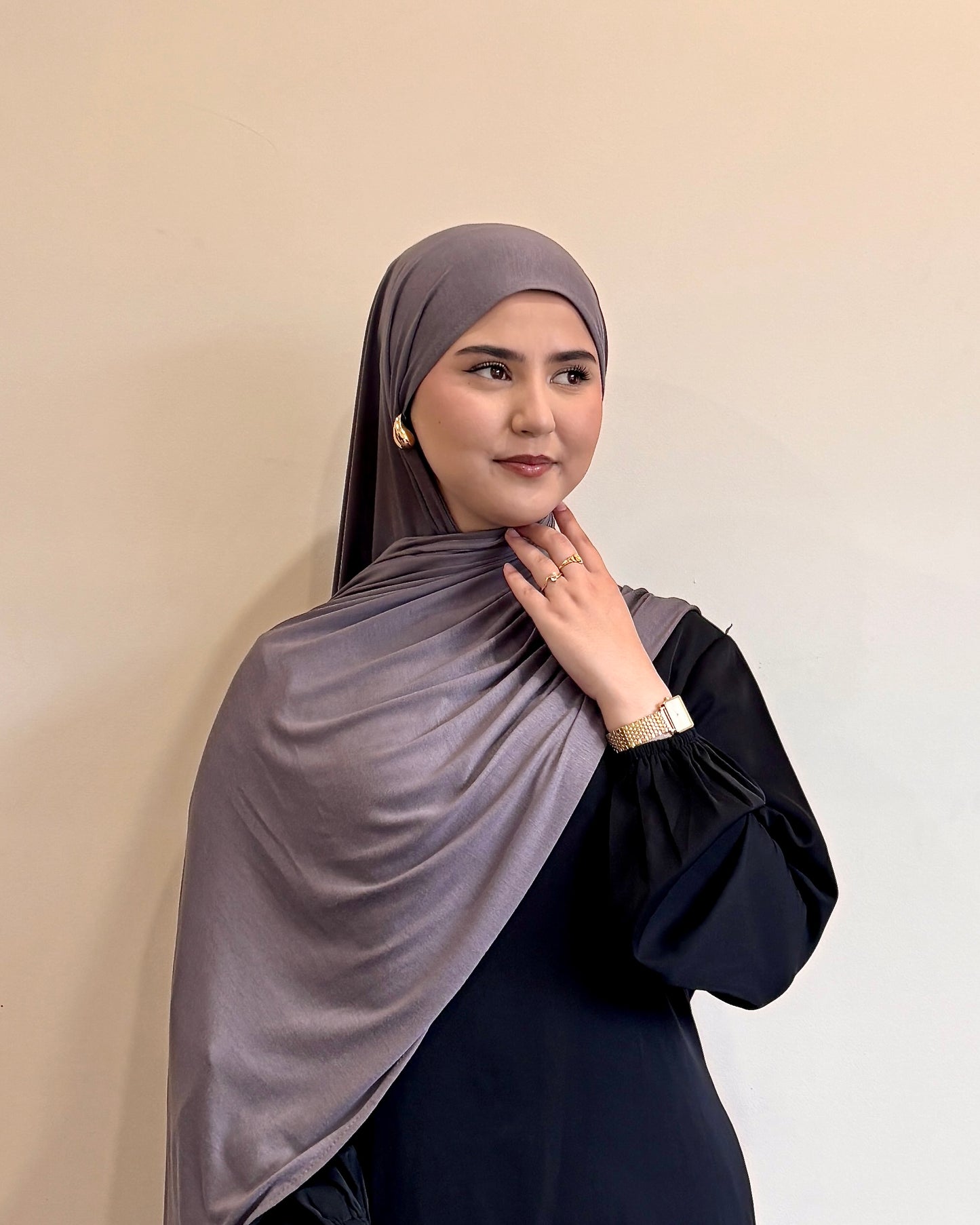 Premium Jersey Hijab | Graphite Grey