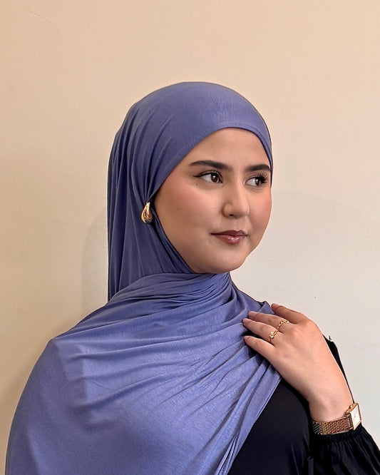 Premium Jersey Hijab | Steel Blue