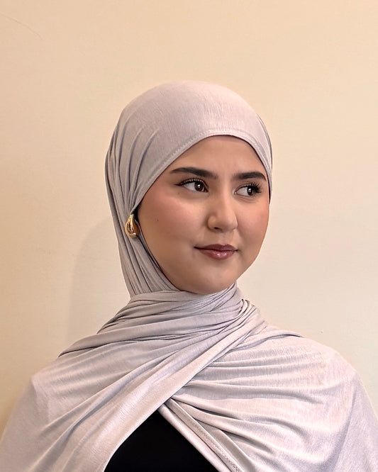 Premium Jersey Hijab | Silver Grey