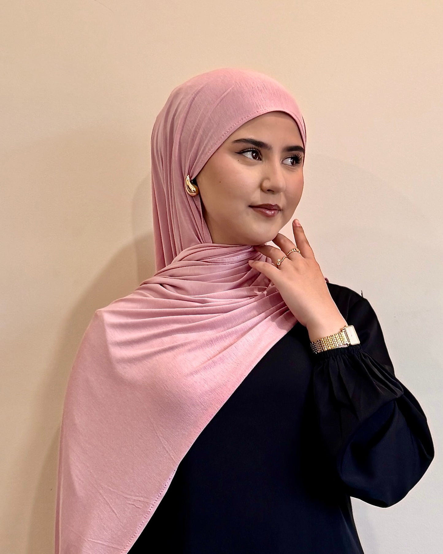 Premium Jersey Hijab | Rosewood Pink