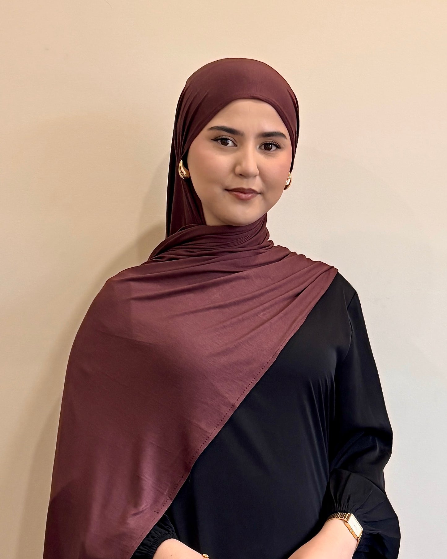 Premium Jersey Hijab | Dark Chocolate