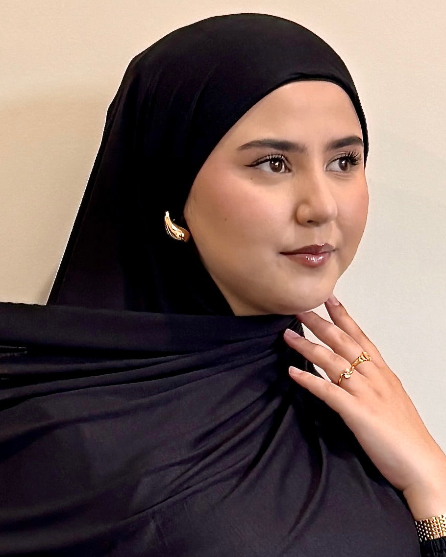 Premium Jersey Hijab | Noir Black